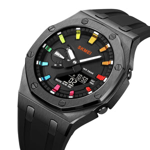SKMEI 2243 World time 50 Timezone - Black/Black-Colorful