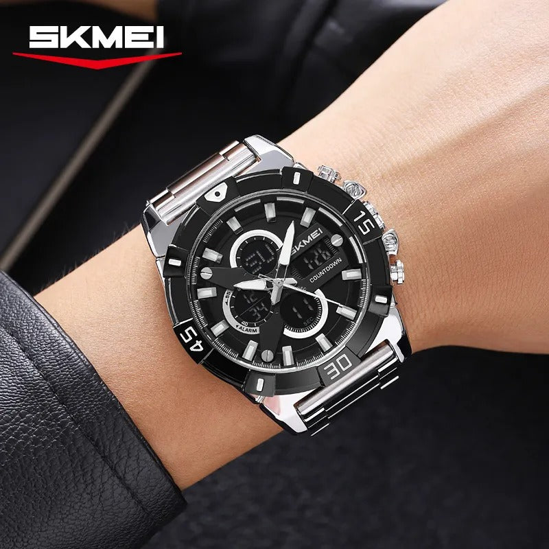 SKMEI 2593 Heavy Duty Digital Chronograph Sports Watch - silver image 3