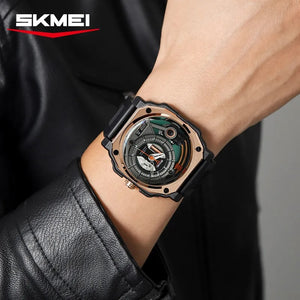 SKMEI - 2533 - Luxurious Creative Gentleman Business Boutique Dial Quartz Watch - rosegold/black image 1
