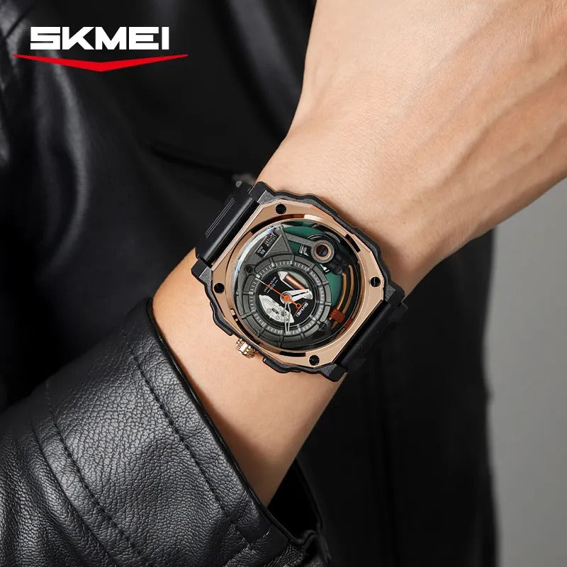 SKMEI - 2533 - Luxurious Creative Gentleman Business Boutique Dial Quartz Watch - rosegold/black image 1