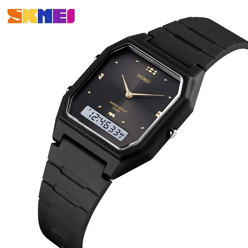 Skmei - 1604 - Digital Minimalist Waterproof Wrist Watch - black/black image 0