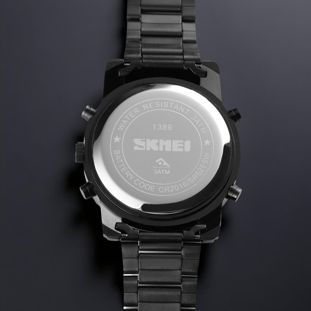 Skmei – 1389 – Dual Display Waterproof Business Watch - Black/Black image 4