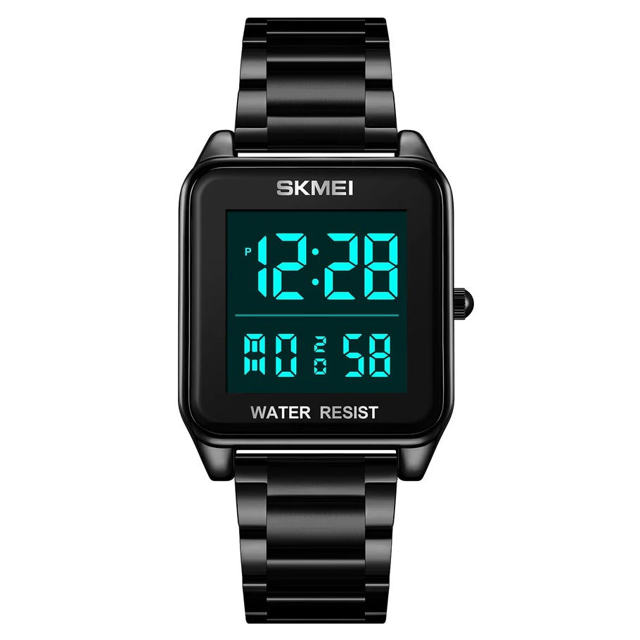 SKMEI 2154 Rectangle Digital Sports Wristwatch - Black/black image 4