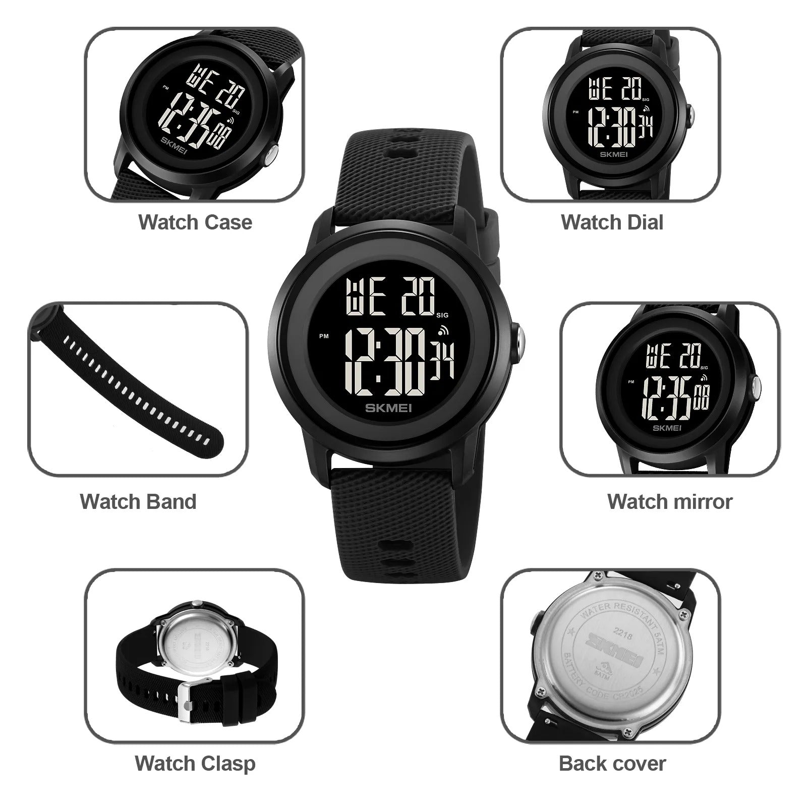 Skmei - 2218 - Active Day Digital Watch - Black image 3