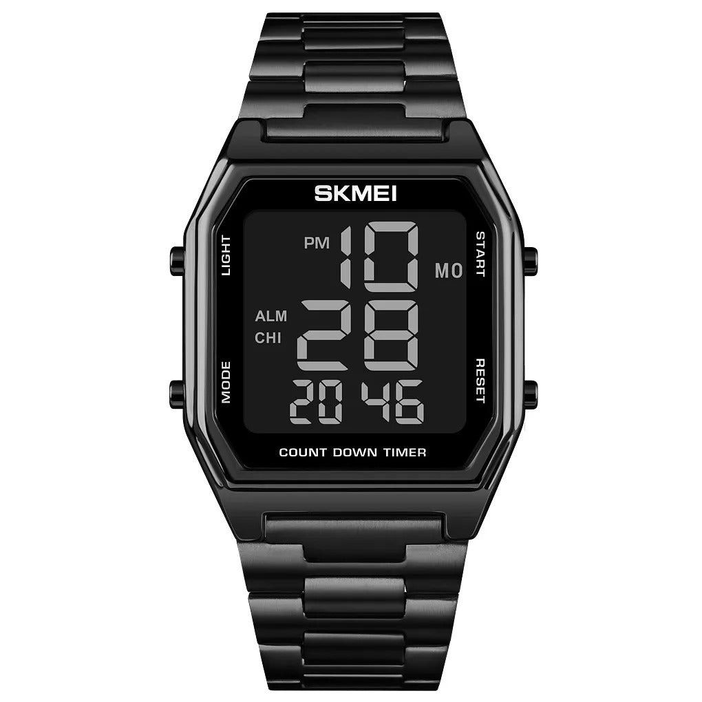 SKMEI - 1735 - Digital Stainless Steel Watch - black/black image 0