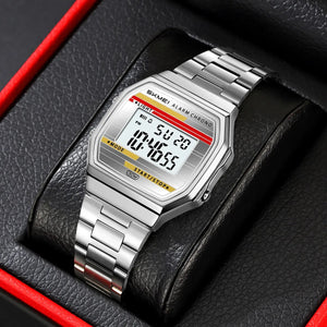 Skmei – 2514 – Digital Stainless Steel Band Watch - Silver / Silver image 3
