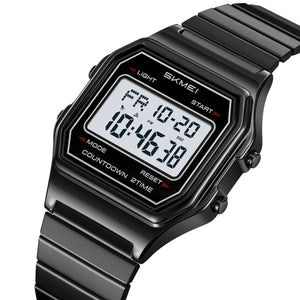 Skmei – 2465 – Digital Spring Strap Watch – Black/White/SpringStrap image 0