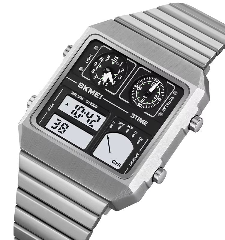 SKMEI 2198 Digital Thermometer Multifunctional Watch - Silver image 2