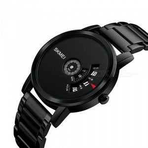 SKMEI -1260 - Waterproof Business Watch For Men - Black/Gun-Steel image 1