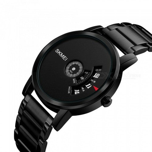 SKMEI -1260 - Waterproof Business Watch For Men - Black/Gun-Steel image 1