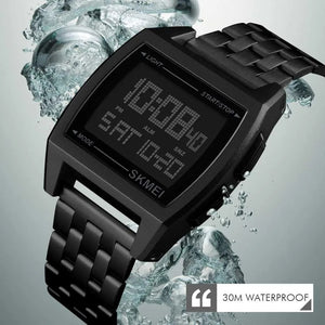 SKMEI - 1368 - Digital Electronic Male Clock Military Sports Watch - black image 0