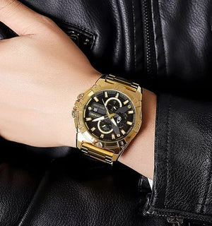 SKMEI - 2399 - Analog Multifunction Watch for Men with Stopwatch - gold image 6