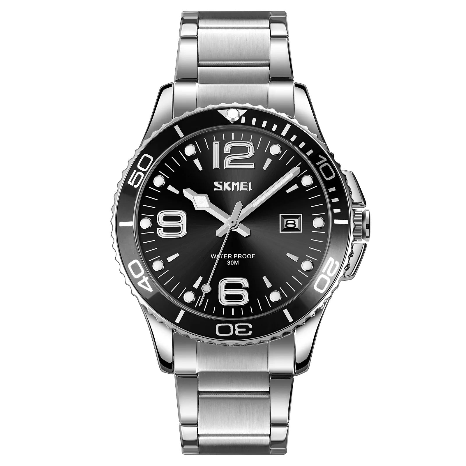 Skmei – 9278 – Luxury Stainless Steel Quartz Watch – Black image 0