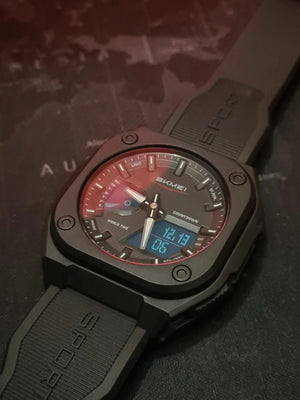 Skmei - 2328 - World Master Dual Display Watch - Black/Transparent image 5