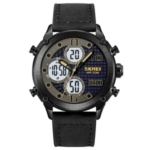 Skmei - 1975(strap)- Luminous 30m Waterproof Mutifunctional - Black/Black-White image 0