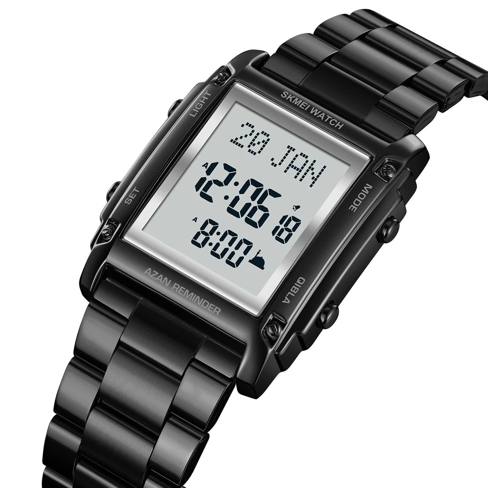 SKMEI - 2277 - Qibla Azan Time Reminder Prayer Watch - black image 2
