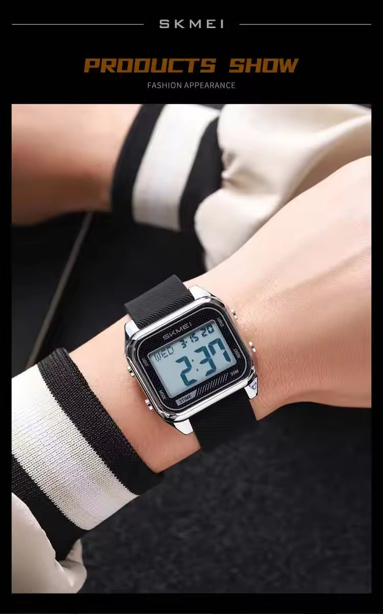 Skmei - 2496 - Digital LED Waterproof Watch - Silver/Black image 2