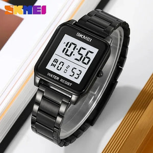 SKMEI 2154 Rectangle Digital Sports Wristwatch - black/white image 2