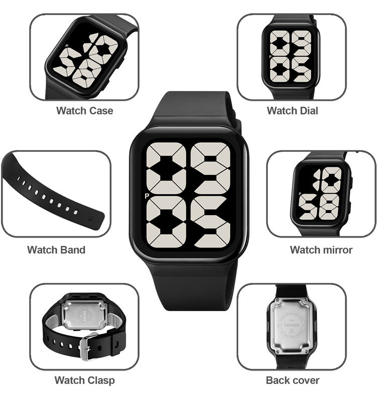 SKMEI - 1995 - Big Display Digital Watch - black/black image 5