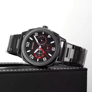 SKMEI - 9350 - 3ATM Waterproof Men Business Watch - Black/Black image 2