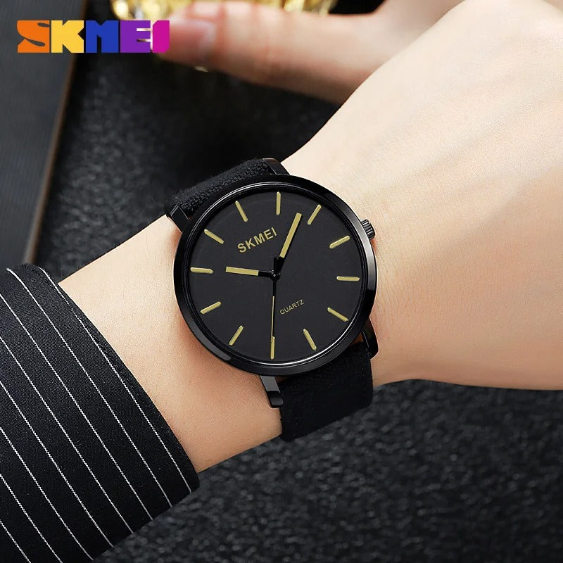 Skmei - 1984 - Accurate Quartz Movement - gold-braided belt image 1