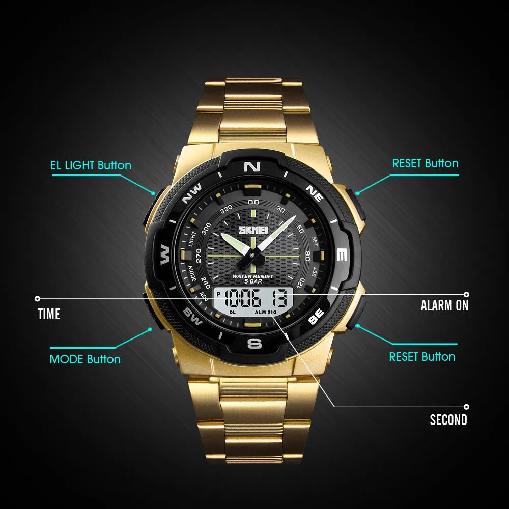 Skmei - 1370 - Navitech Dual Display Watch - Gold image 4