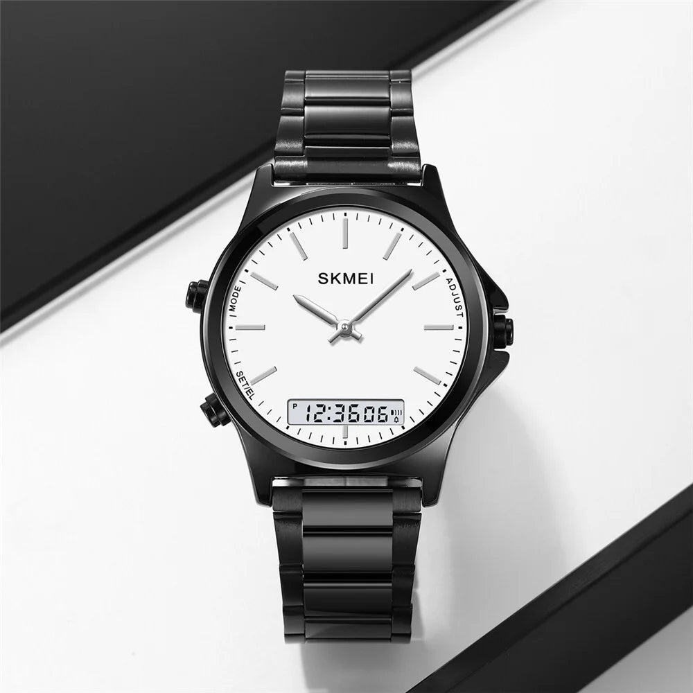 Skmei - 2120 - Electronic Luminous 30m Waterproof - Black/White image 1