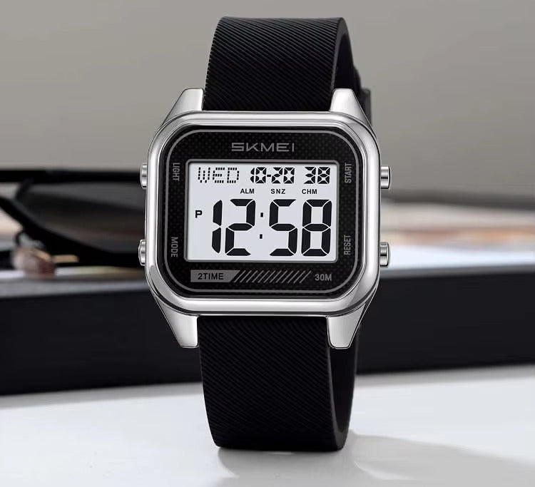 Skmei - 2496 - Digital LED Waterproof Watch - Silver/Black image 1