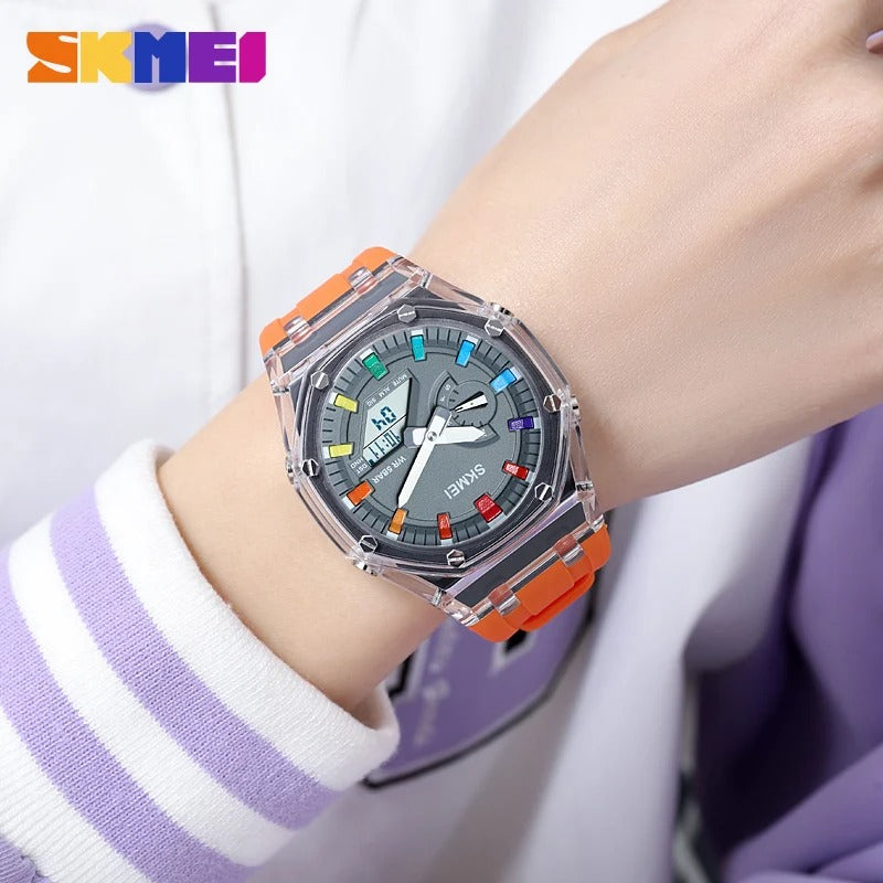 Skmei - 2100 - World Time 50m Waterproof - Orange image 4