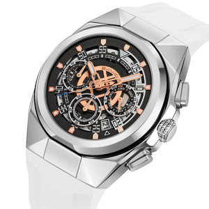 SKMEI - 9377 - Sporty Multi-Function Quartz Watch - silver/white image 1