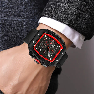 Skmei – 9341 – Bold Sporty Square Chronograph Watch – Black / Black image 2