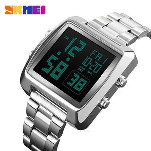Skmei - 1369 - Digital Luxury Gents Stainless Steel Watch - Silver image 1