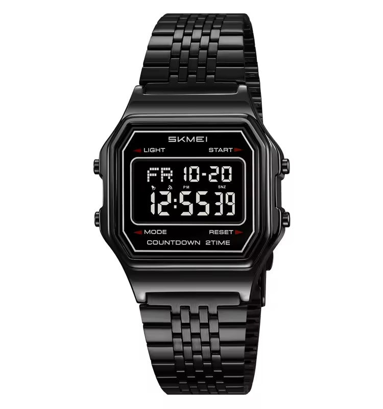 Skmei – 2465 – Digital Seven Bead Strap Watch – Black/Black/SevenBead image 1