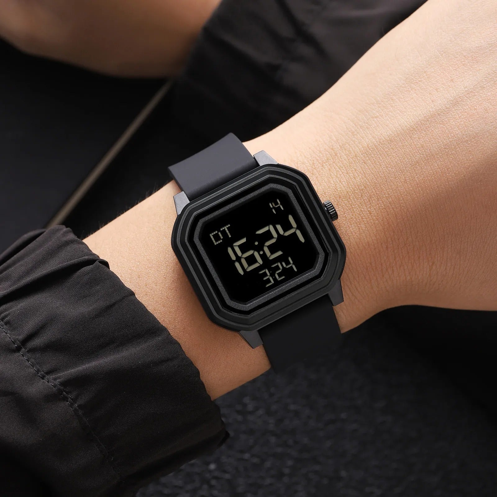 Skmei - 2558 - Minimal Time Digital Watch - Black/Black image 2