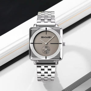 Skmei - 2413 - Minimal Elegant Square Design - Silver/Titanium image 1