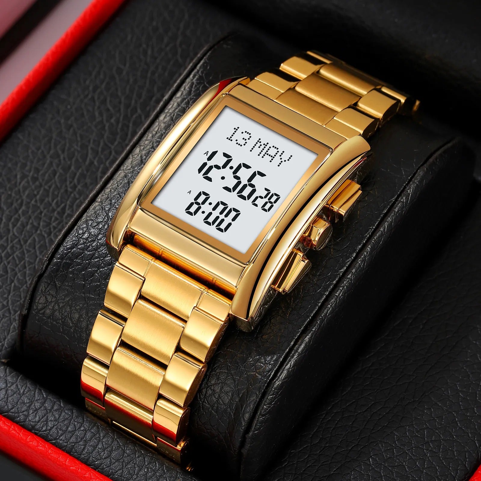 SKMEI - 2092 - Qibla Azan Time Reminder Prayer Watch - gold image 1