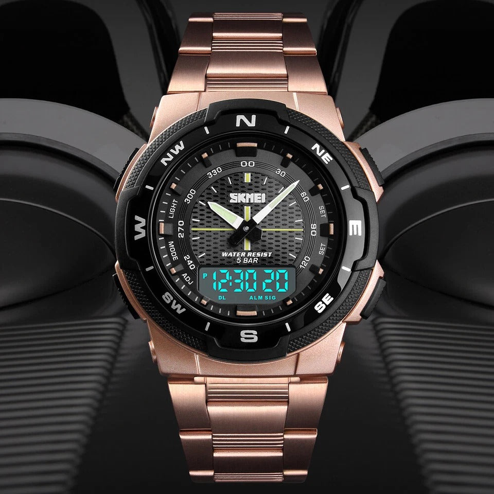 Skmei - 1370 - Navitech Dual Display Watch - RoseGold image 2