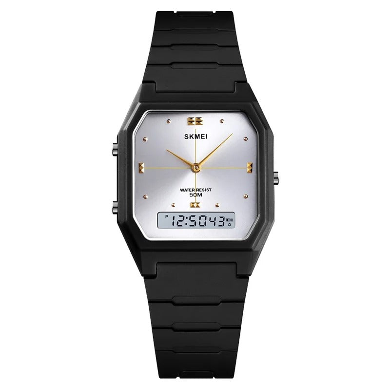 Skmei - 1604 - Digital Minimalist Waterproof Wrist Watch - black/silver image 1
