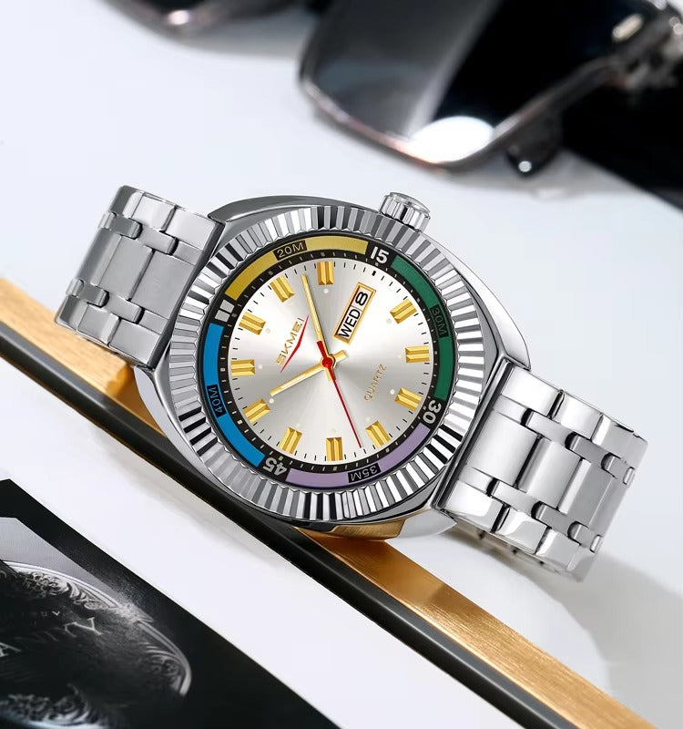 SKMEI - 9353 - Classic Stainless Steel Quartz Men Watch - Silver image 1