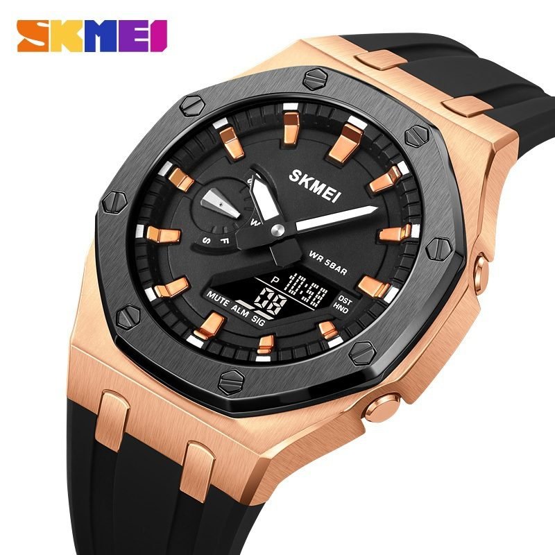 Skmei - 2243 - World time 50 Timezone- RoseGold/Black image 0