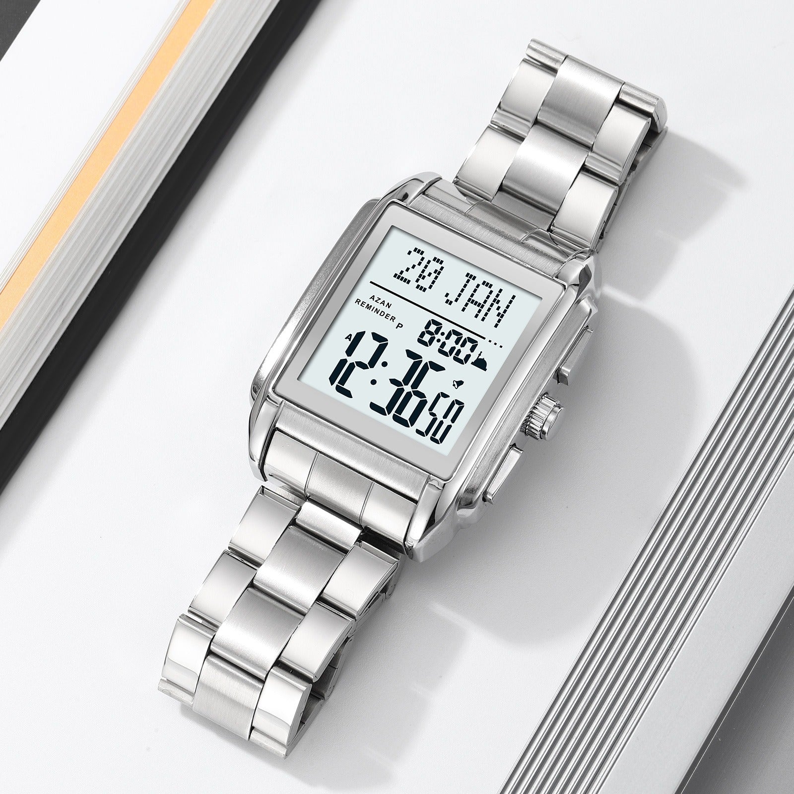 SKMEI - 2405 - Qibla Azan Time Reminder Prayer Watch - silver image 4