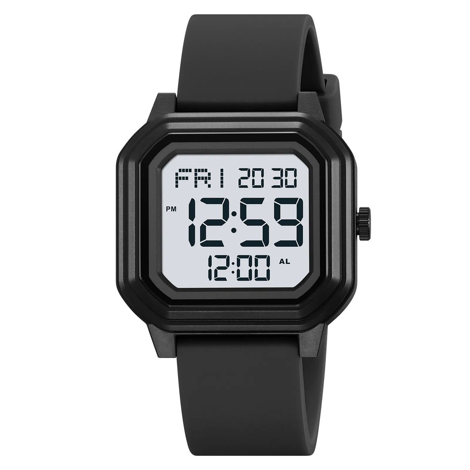 Skmei - 2558 - Minimal Time Digital Watch - Black/White image 0