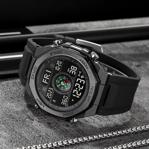 SKMEI - 2209 - Digital Step Count Pedometer Watch - Black/Black image 1