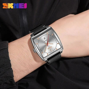 Skmei - 9316 - Elegant Square Analog Watch - silver/silver image 3
