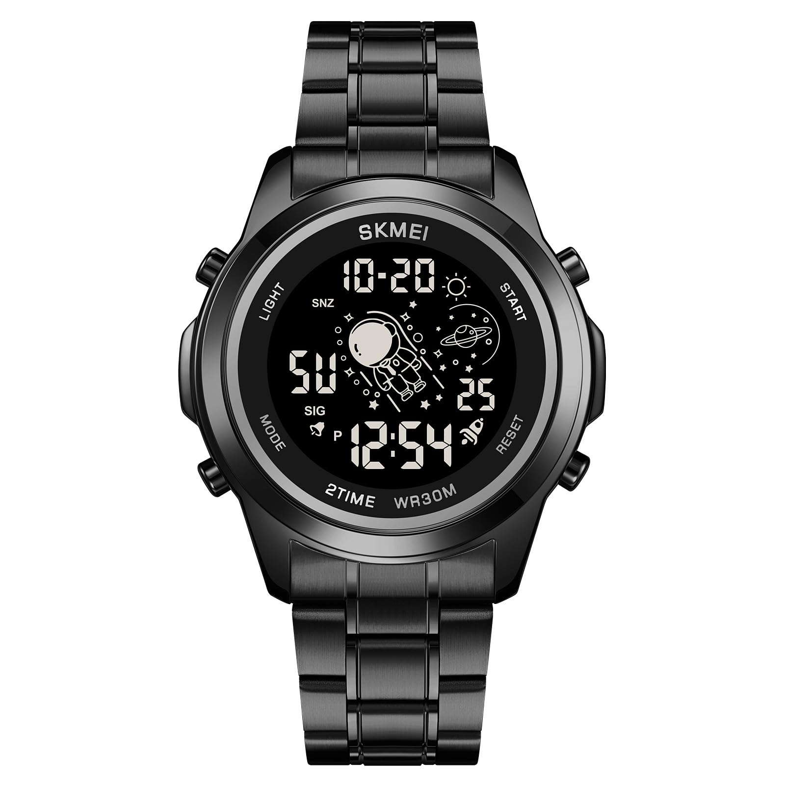 Skmei - 2019 - Advanced Digital Features Dual Time Watch - black-black image 0
