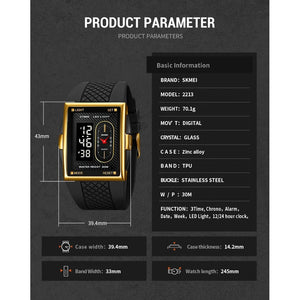 Skmei - 2213 - Digital Sport Watch - Gold/Black image 3