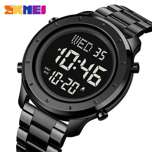 SKMEI - 1864 - Digital Stainless Steel Luminous Waterproof Watch - Black/Black-Steel image 2