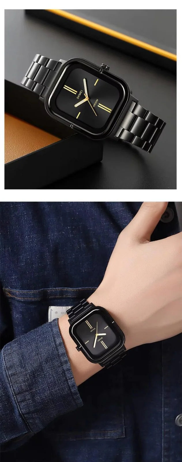 SKMEI - 2275 - 30m Waterproof Watch For Men - Black/Gold image 2