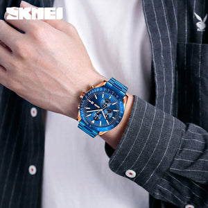 SKMEI - 9253 - Elite Chronograph Watch - Rosegold/Blue-Steel image 3