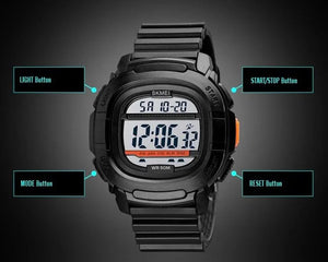 Skmei - 1657 - Sports 50M Waterproof Digital - Black/White image 1